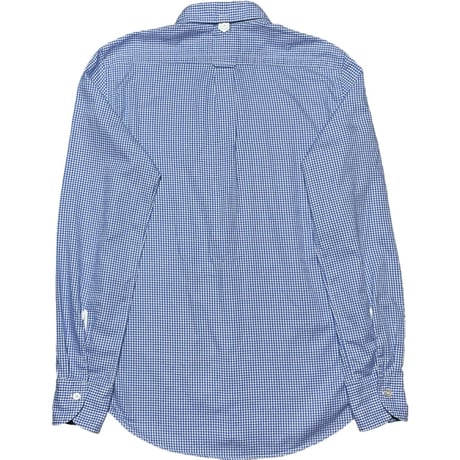 MADE IN ITALY製Cotonificio Albini生地使用 MADE IN JAPAN製 TOMORROWLAND BLUE WORK 長袖ギンガムチェック柄シャツ ブルー Mサイズ
