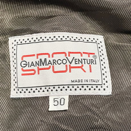 MADE IN ITALY製 GIAN MARCO VENTURI チェック柄ウールダッフルコート ブラウン 50サイズ