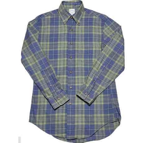 BROOKS BROTHERS ボタンダウン長袖チェックシャツ ネイビー×グリーン Ｓサイズ