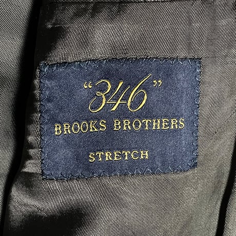 BROOKS BROTHERS 346 ストライプ柄ストレッチウールスーツ チャコールグレー 37S/W31-L31サイズ