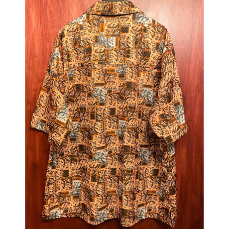 MADE IN KOREA製 90s~00s ROCAWEAR 総柄 アロハシャツ オレンジ XLサイズ