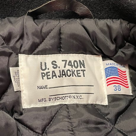 MADE IN USA製 SCHOTT 740N ウールPコート ブラック 38サイズ