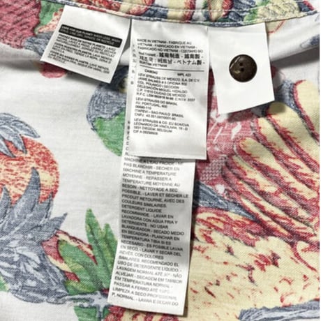 Levi's オウム柄アロハシャツ ホワイト Sサイズ