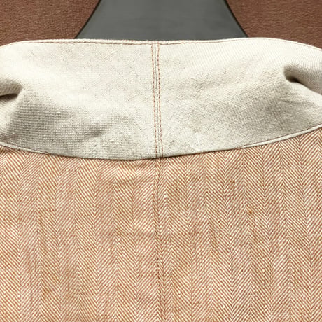 【BEAMS 取り扱い】 MADE IN ITALY製 Mr.Rick Tailor リネンテーラードジャケット オレンジ 46サイズ