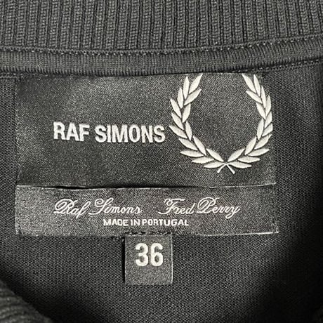 FRED PERRY × RAF SIMONS Wネーム半袖鹿の子ポロシャツ ブラック 36サイズ