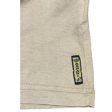 MADE IN ITALY製 ARMANI JEANS ラグラン半袖Tシャツ キャメル Sサイズ