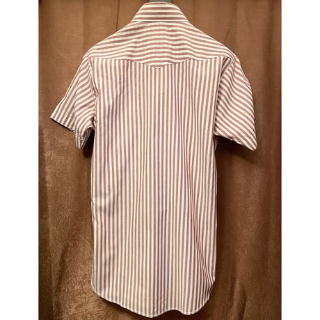 MADE IN USA製 80s～90s Panhandle Slim 半袖ストライプ柄ウエスタンシャツ レッド×ホワイト 15-1/2サイズ