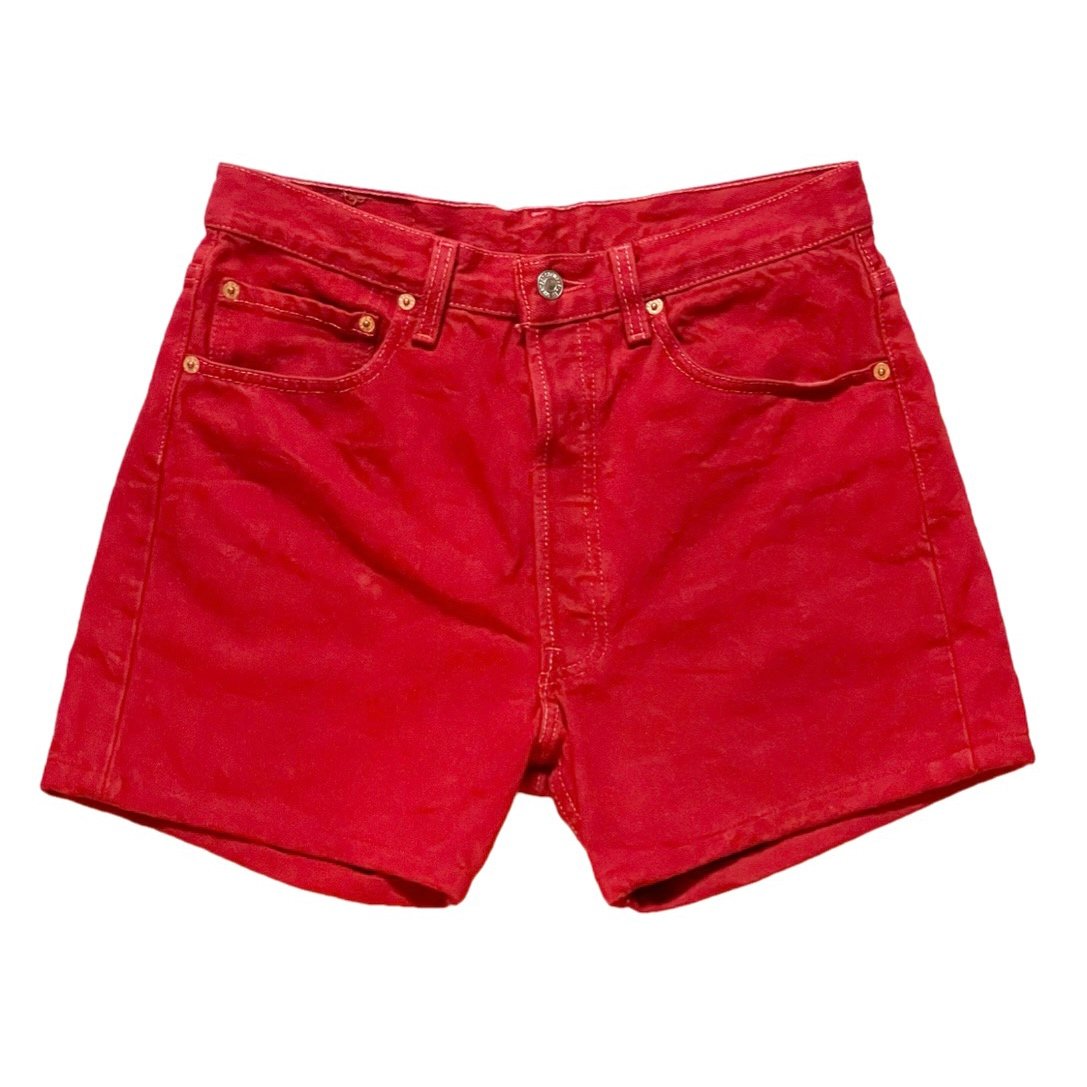 MADE IN USA製 LEVI'S 501 カラーデニムハーフパンツ レッド W32 MADE IN USA製 LEVI'S 501 カラーデニムハーフパンツ レッド W32
