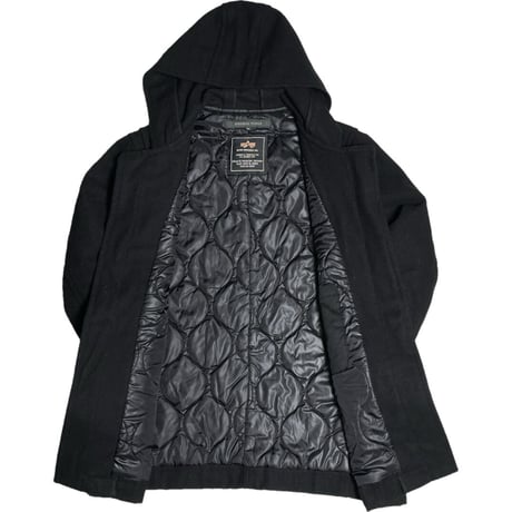 ALPHA INDUSTRIES × SHIPS GENERAL SUPPLY 中綿キルティング加工ダッフルコート ブラック Lサイズ