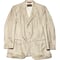 MADE IN ITALY製 Loro Piana ウールシルクリネン混シャドーヘリンボーン柄ジャケット ベージュ 48サイズ