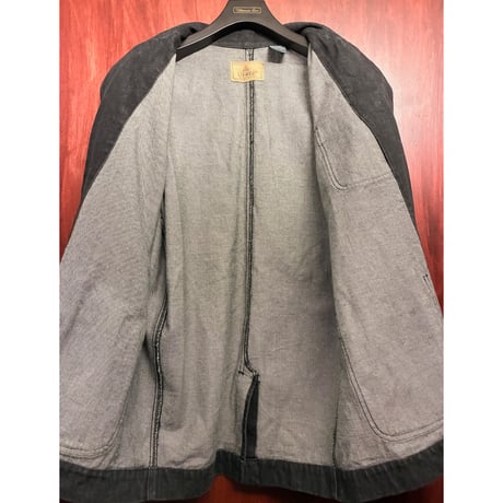 MADE IN HONG KONG製 90s Liz Wear ブラックデニム テーラードジャケット ブラック Mサイズ