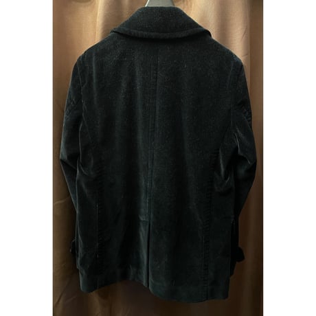 MADE IN ITALY製 GUCCI ベルベットPコート ブラック 48サイズ
