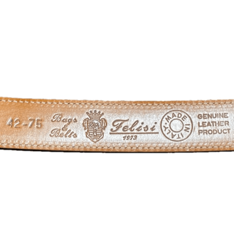 MADE IN ITALY製 Felisi バケッタレザーベルト ダークブラウン 42-75サイズ