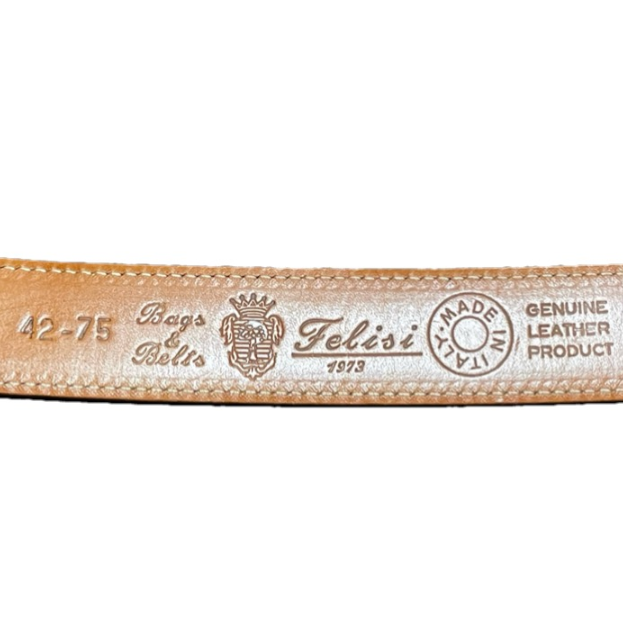 MADE IN ITALY製 Felisi バケッタレザーベルト ダークブラウン