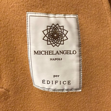 ▲訳あり商品▲ MADE IN ITALY製 EIDOS MICHELANGELO NAPOLI per EDIFICE ウールカシミヤチェスターコート キャメル 44サイズ