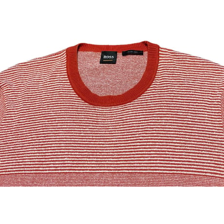 HUGO BOSS Italian yarn コットンクルーネックセーター オレンジ Mサイズ