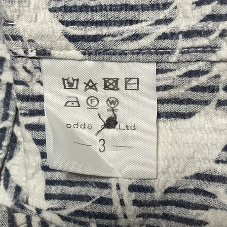 LOUNGE LIZARD シアサッカー生地アロハシャツ ホワイト×ネイビー 3/Lサイズ