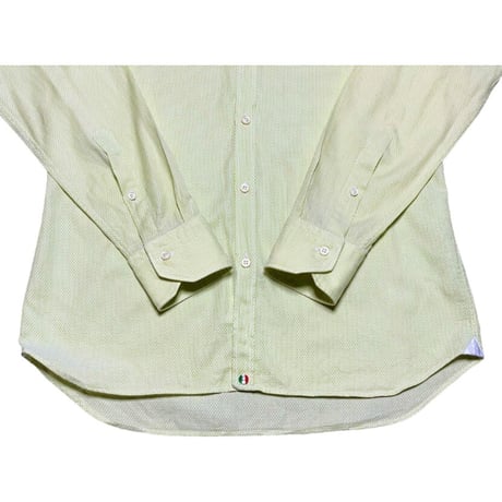 MADE IN ITALY製 Shirt factory Collection 長袖シャツ 38/15サイズ イエロ―グリーン