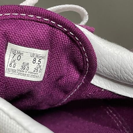 箱付き VANS OLD SKOOL ファイヤーパターンスニーカー パープル×シルバー US7/25cm