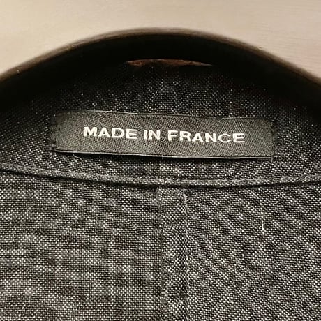 MADE IN FRANCE製 agnès b. リネンテーラードジャケット チャコールグレー 44サイズ