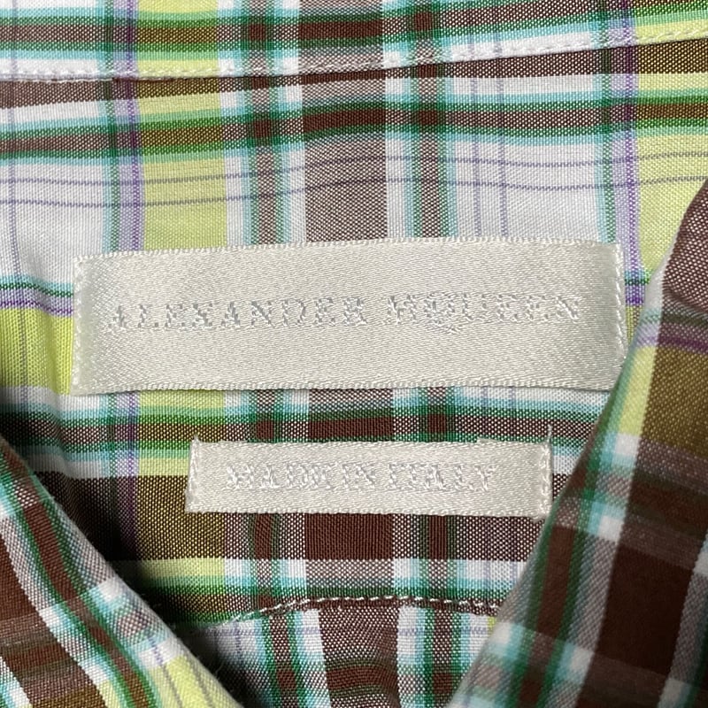MADE IN ITALY製 ALEXANDER McQUEEN 半袖ボタンダウンチェックシャ