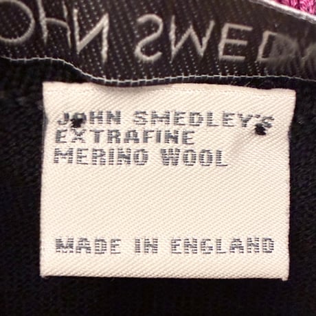 ▲訳あり商品▲ MADE IN ENGLAND製 JOHN SMEDLEY ONE Extra Fine Merino Wool クルーネックセーター ブラック Sサイズ