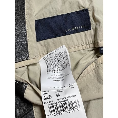定価15万 ブートニエール付き MADE IN ITALY製 LARDINI ラムレザージャケット ダークブラウン 48サイズ