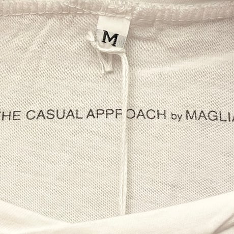 ★新品★ MADE IN ITALY製 MAGLIA 2024年SSモデル「BAR」ポケット付きバックプリントクルーネックTシャツ ホワイト S～Lサイズ