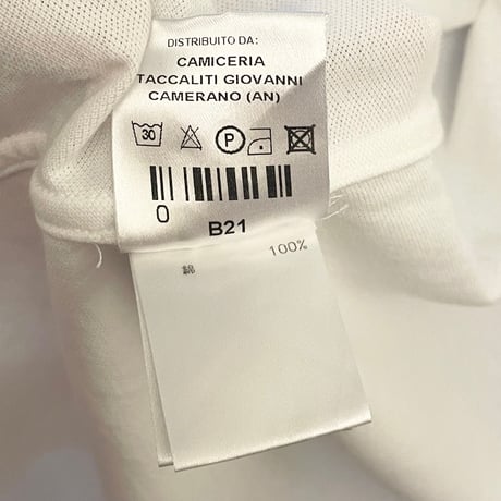 【BARNEYS NEWYORK 取り扱い】 MADE IN ITALY製 GUY ROVER 半袖鹿の子ニットシャツ ホワイト Mサイズ