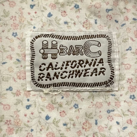 MADE IN USA製 H BAR C CALIFORNIA RANCHWEAR 半袖花柄ウエスタンシャツ ホワイト