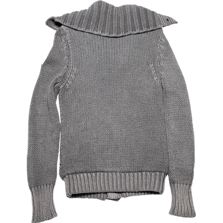 DIESEL 裏キルティング加工ケーブルニットカーディガン グレー XSサイズ