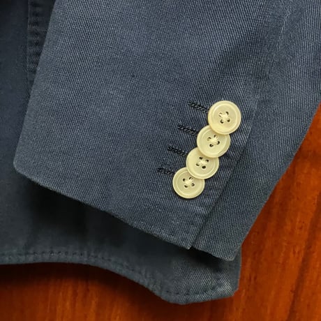 MADE IN BULGARIA製 J.LINDEBERG SLIM FIT コットンリネンダブルテーラードジャケット ネイビー 46Rサイズ