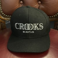 CROOKS & CASTLES ウール混スナップバックキャップ ブラック Fサイズ