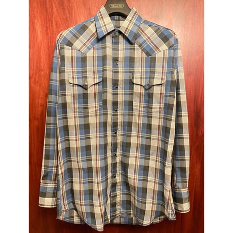 MADE IN USA製 80s～90s Panhandle Slim チェック柄長袖ウエスタンシャツ マルチカラー 15 1/2×34サイズ