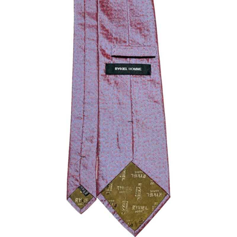 MADE IN FRANCE製 RYKIEL HOMME 総柄シルクネクタイ ピンク | Ul