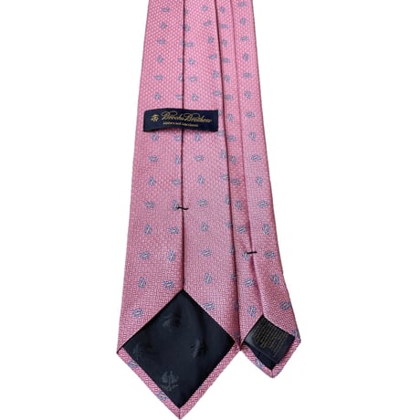 MADE IN USA製 BROOKS BROTHERS ペイズリー小紋柄シルクネクタイ ピンク