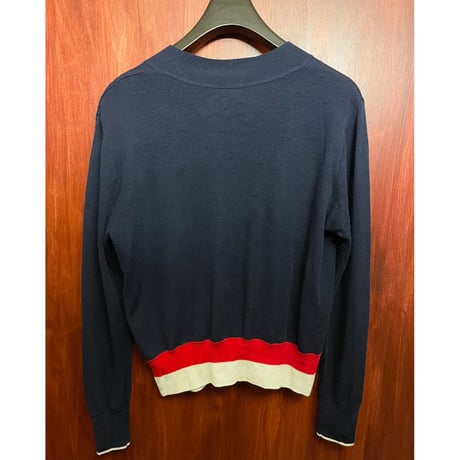 MADE IN FRANCE製 Letroyes ウールカーディガン ネイビー Sサイズ