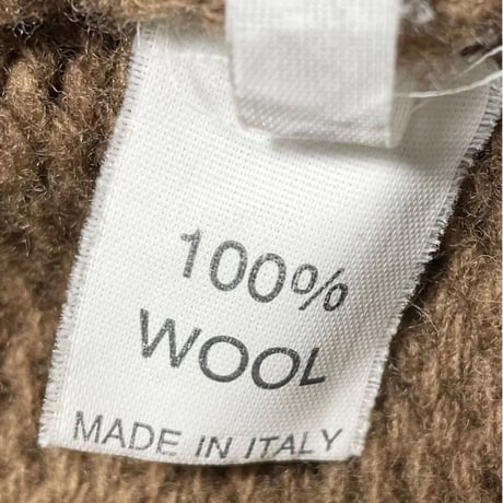 MADE IN ITALY製 pull story ベルト付きショールカラーウールニットカーディガン ブラウン Sサイズ