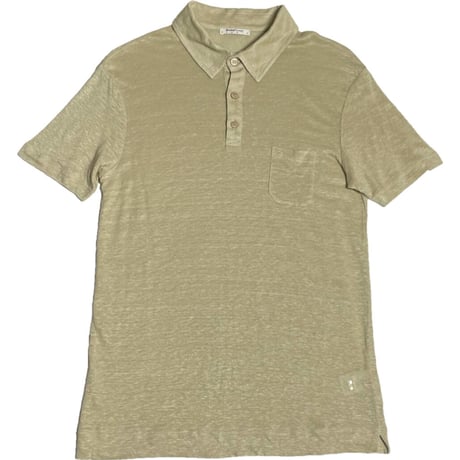 MADE IN ITALY製 Blumelange Cashmere STUDIO リネンポロシャツ ベージュ 48サイズ