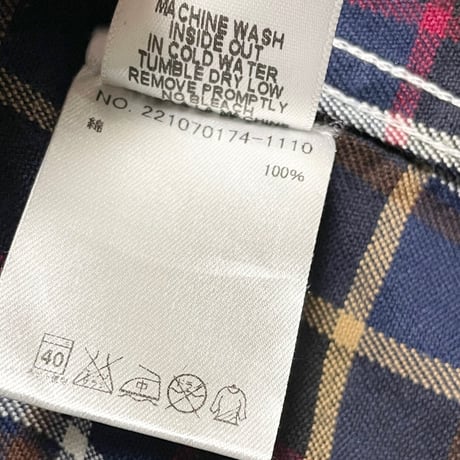 【サザビーリーグ取り扱い】MADE IN USA製 Frank & Eileen 長袖チェック柄ネルシャツ ネイビー Sサイズ