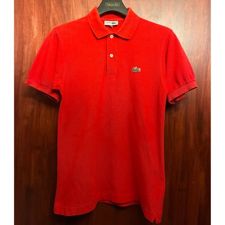 希少 MADE IN JAPAN製 80s 大沢商会 CHEMISE LACOSTE 半袖鹿の子ポロシャツ レッド 2サイズ