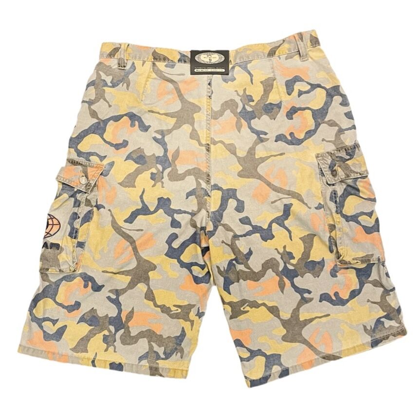 激レア WU WEAR JEANS 迷彩カーゴハーフパンツ マルチカラー W34サイズ