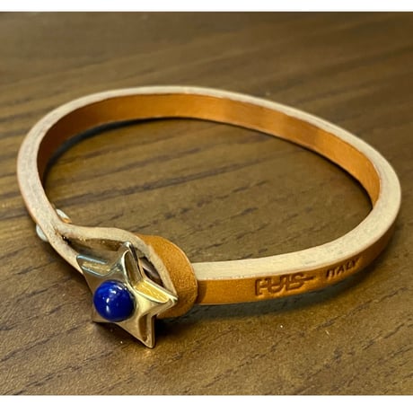 ★新品★ MADE IN ITALY製 TULSI STELLA OG LAPIS ラピスラズリ×ローズゴールド ハンドメイドレザーブレスレット ナチュラル Sサイズ