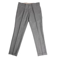 MADE IN ITALY製 KAMAR pantaloni チェック柄ウールスラックス グレー 46サイズ