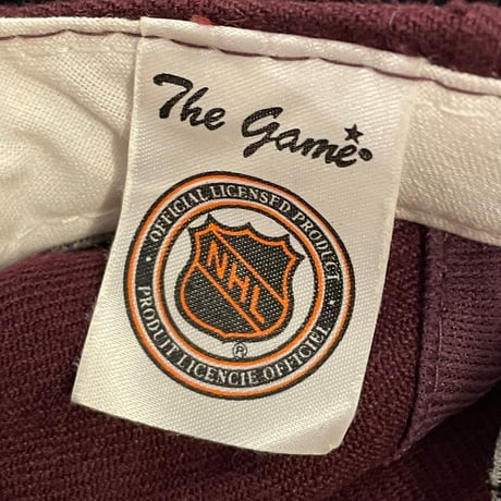 レア タグ付き 90s The Game NHL MIGHTY DUCKS ウール混ヴィンテージスナップバックキャップ バーガンディ
