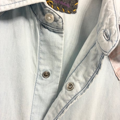 MADE IN JAPAN製 R.H. Vintage Ron Herman 長袖ダンガリーウエスタンシャツ ライトインディゴ Lサイズ