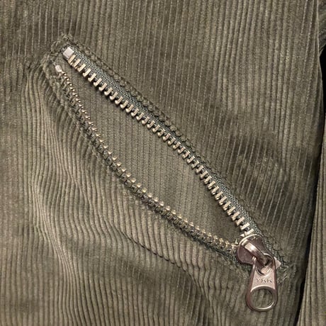 MADE IN GERMANY製 KEMPEL コーデュロイライダースジャケット オリーブ 46サイズ