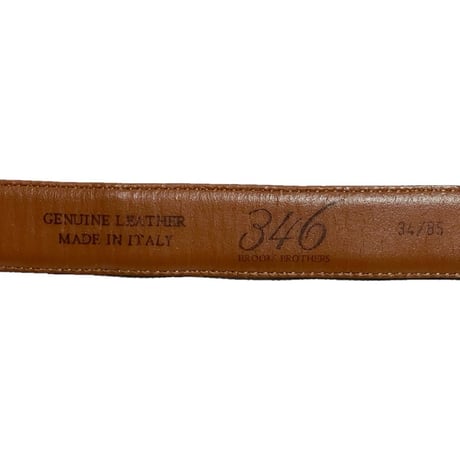MADE IN ITALY製 BROOKS BROTHERS 346 型押しレザーベルト ブラック 34/W85サイズ