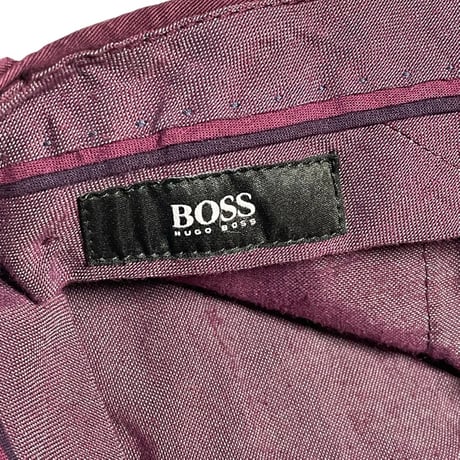 MADE IN ROMANIA製 HUGO BOSS コットンカラースラックス ワイン 48サイズ