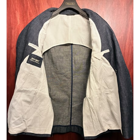 MADE IN ITALY製 Care label Premium Garment デニムダブルテーラードジャケット インディゴ Sサイズ